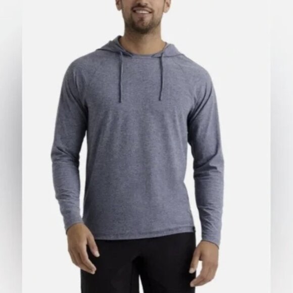 Rhone Reign Performance Midweight Hoodie Heathered Midnight Long Sleeve Medium - Picture 1 of 12